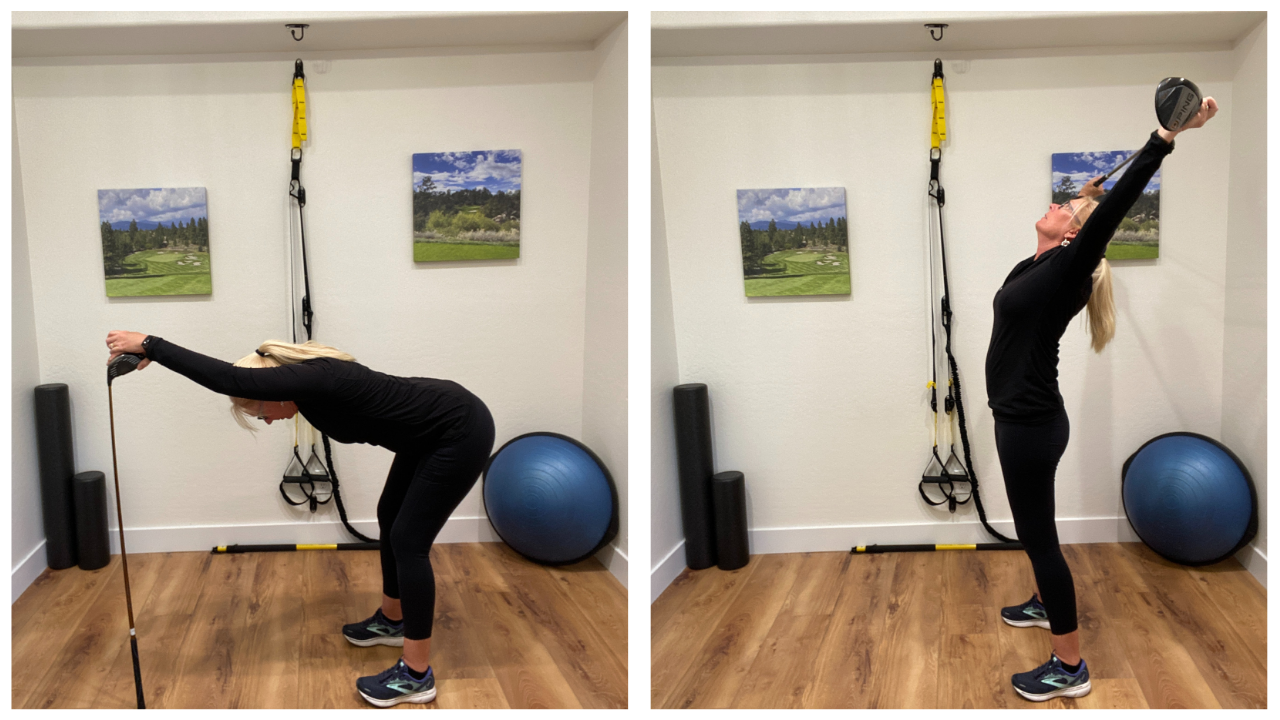 Lat stretch and overhead stretch exercises