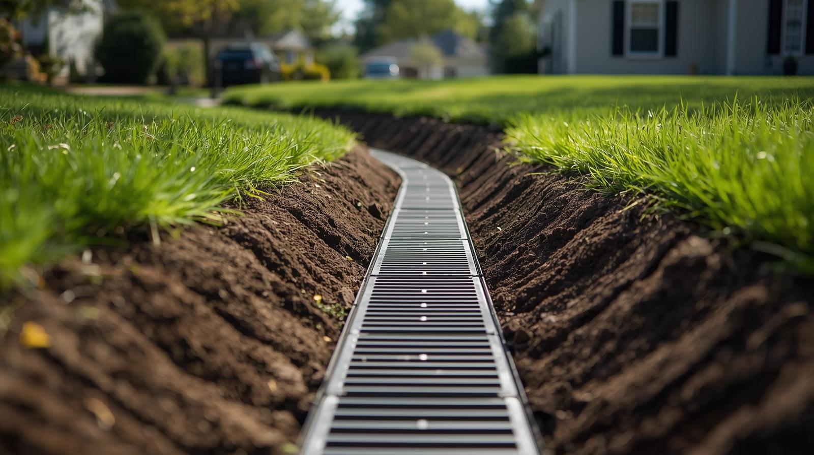 Outdoor drainage done by The Rock Construction in Illinois