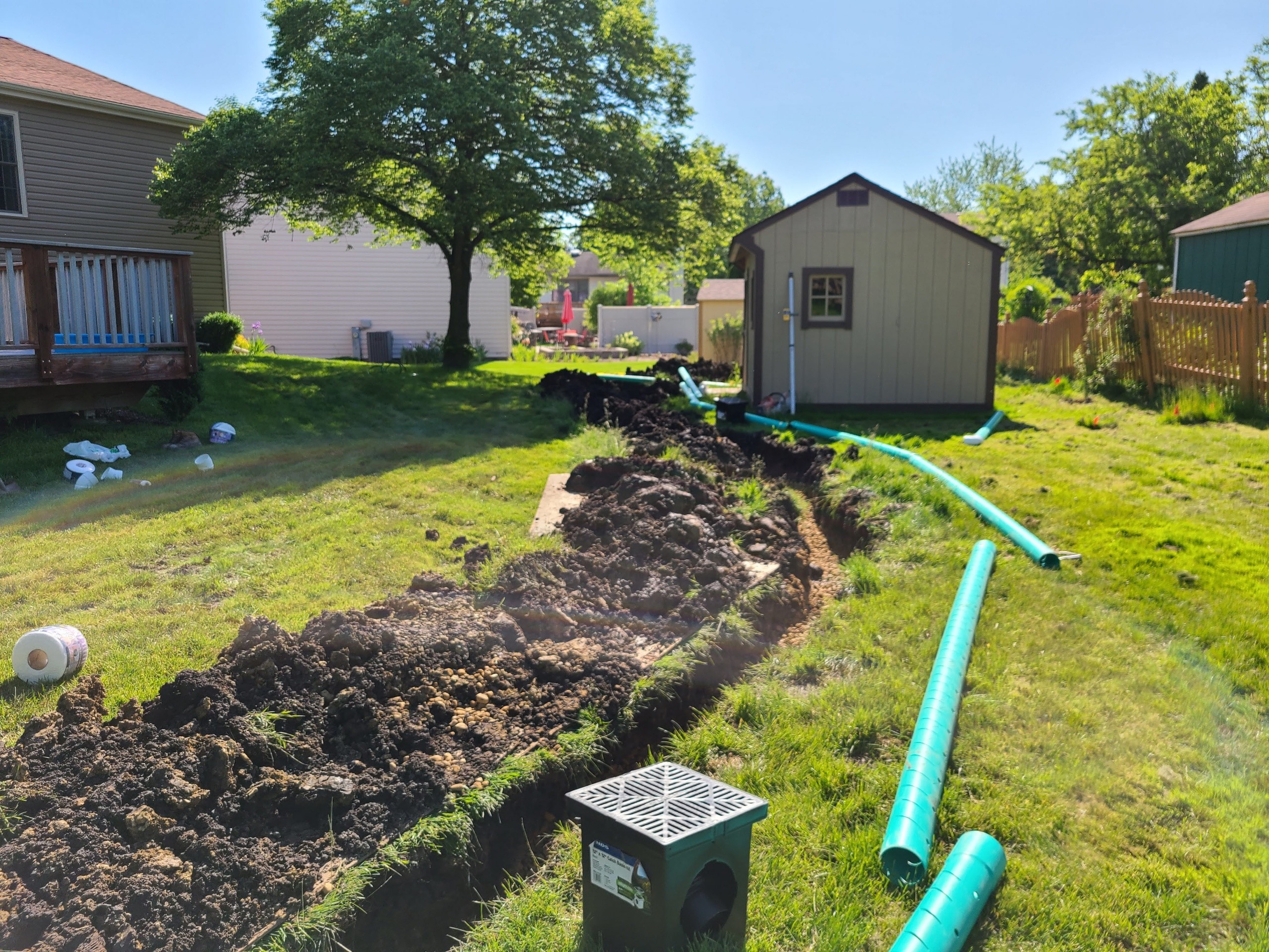 Outdoor drainage done by The Rock Construction in Illinois
