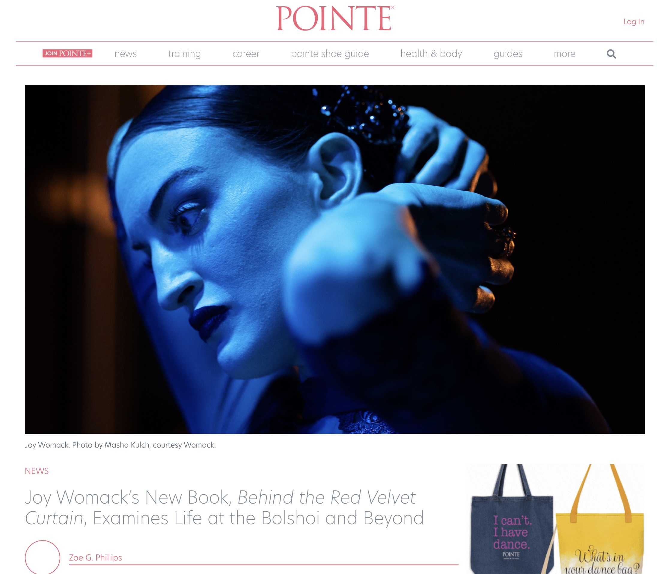 Joy Womack in Pointe Magazine