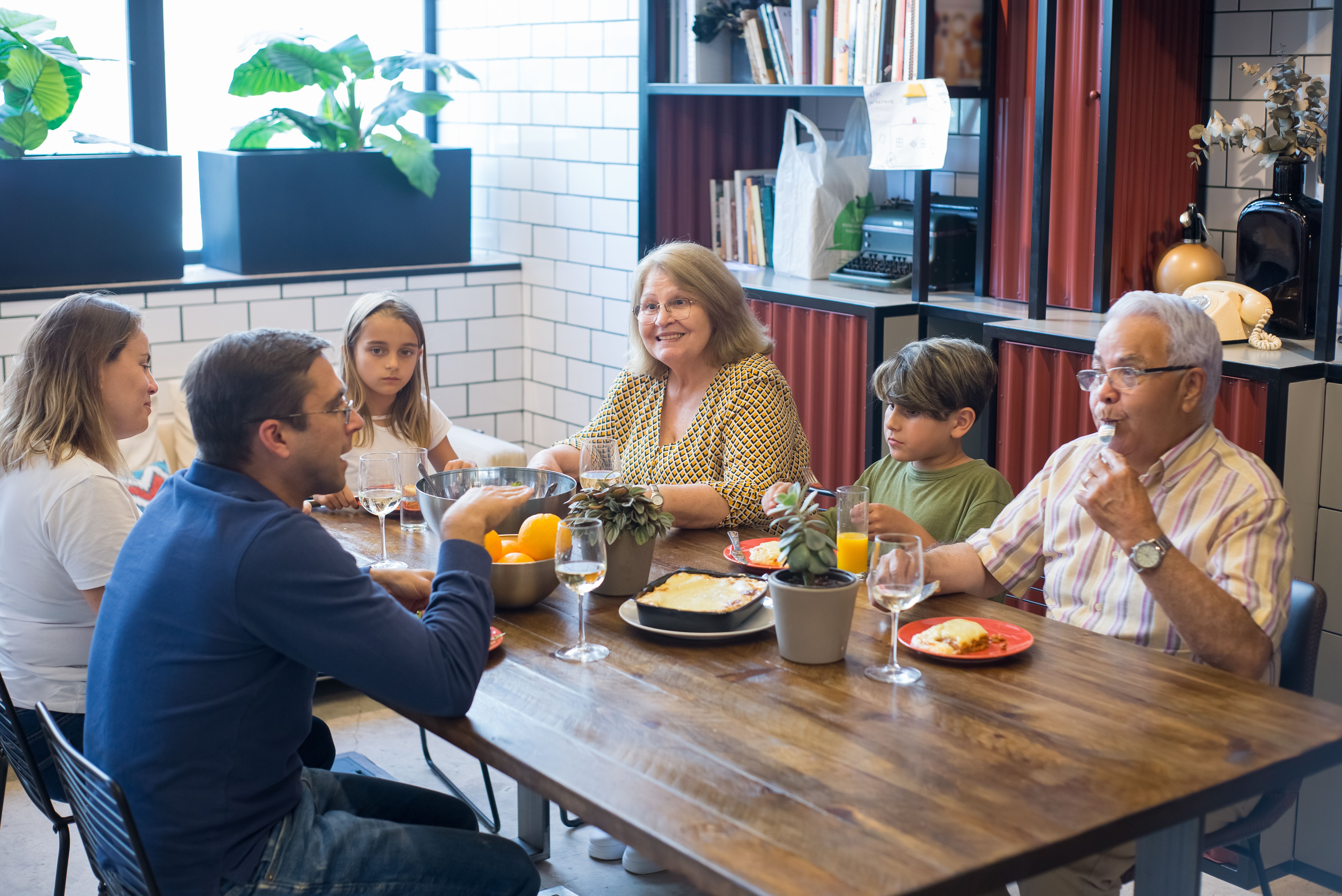 A family sharing time across generations