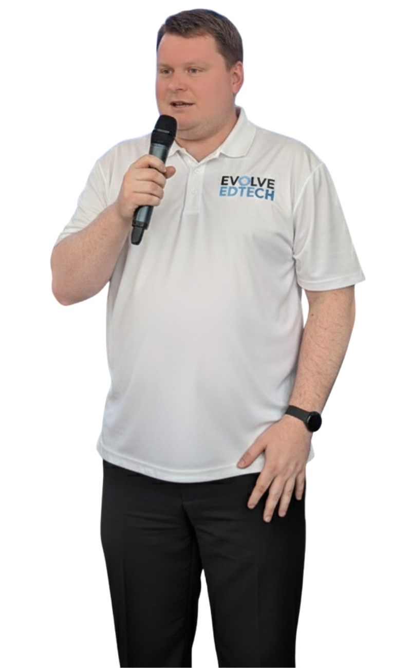 Tristan Heron with educators