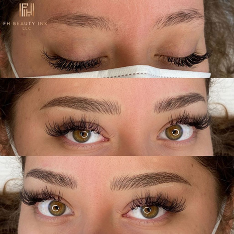 Microblading before and after results at FH Beauty Ink Burbank