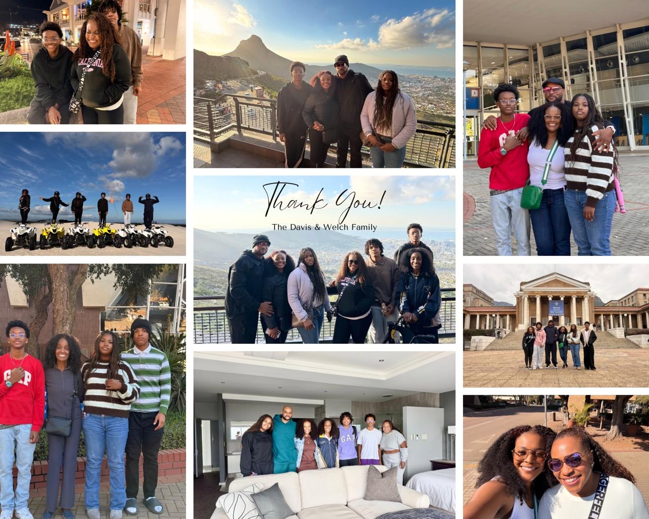 The Welch and Davis family during their Ordered Steps South Africa journey