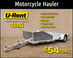 Motorcycle hauler trailer rental in Benton, AR