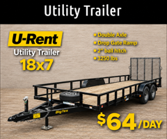 18x7 Utility/CH rental at U-Rent Trailer Rentals in Benton, AR