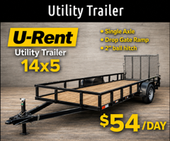 14x5 utility trailer rental at U-Rent Trailer Rentals in Benton, AR