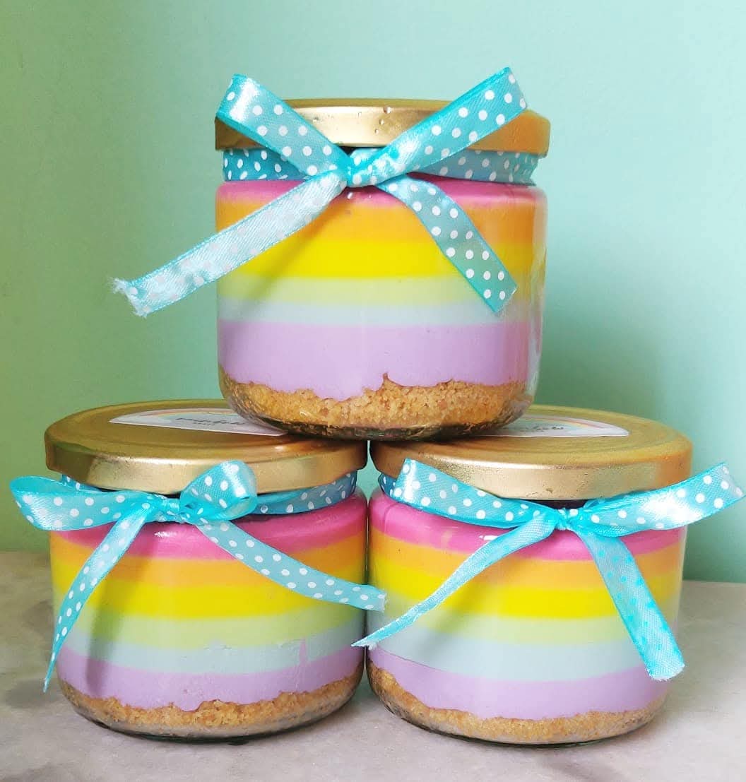 Rainbow Bakes cheesecake jar