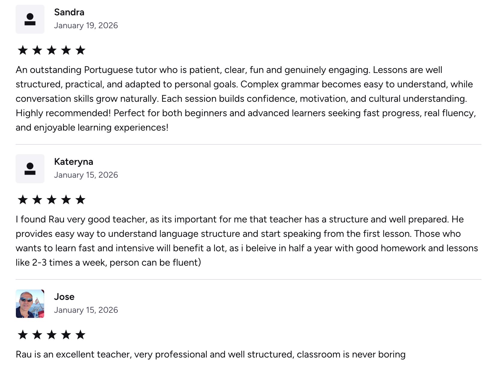 Student reviews
