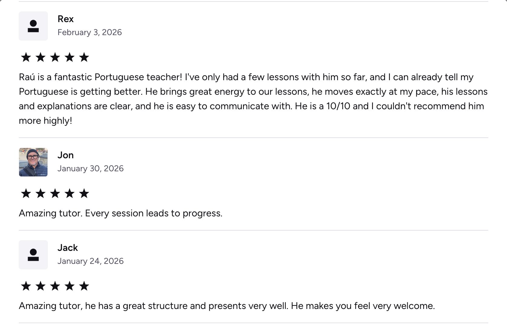 Verified Preply review of Rau