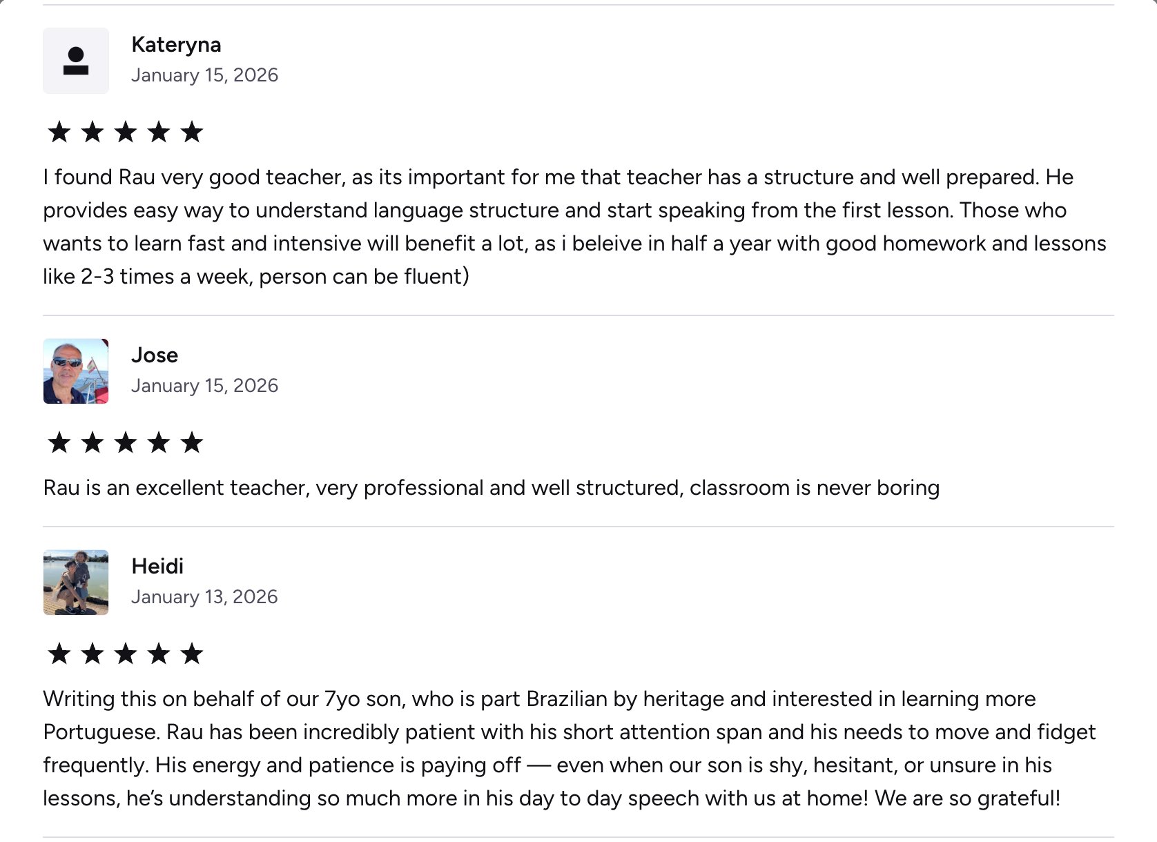 Verified Preply review of Rau