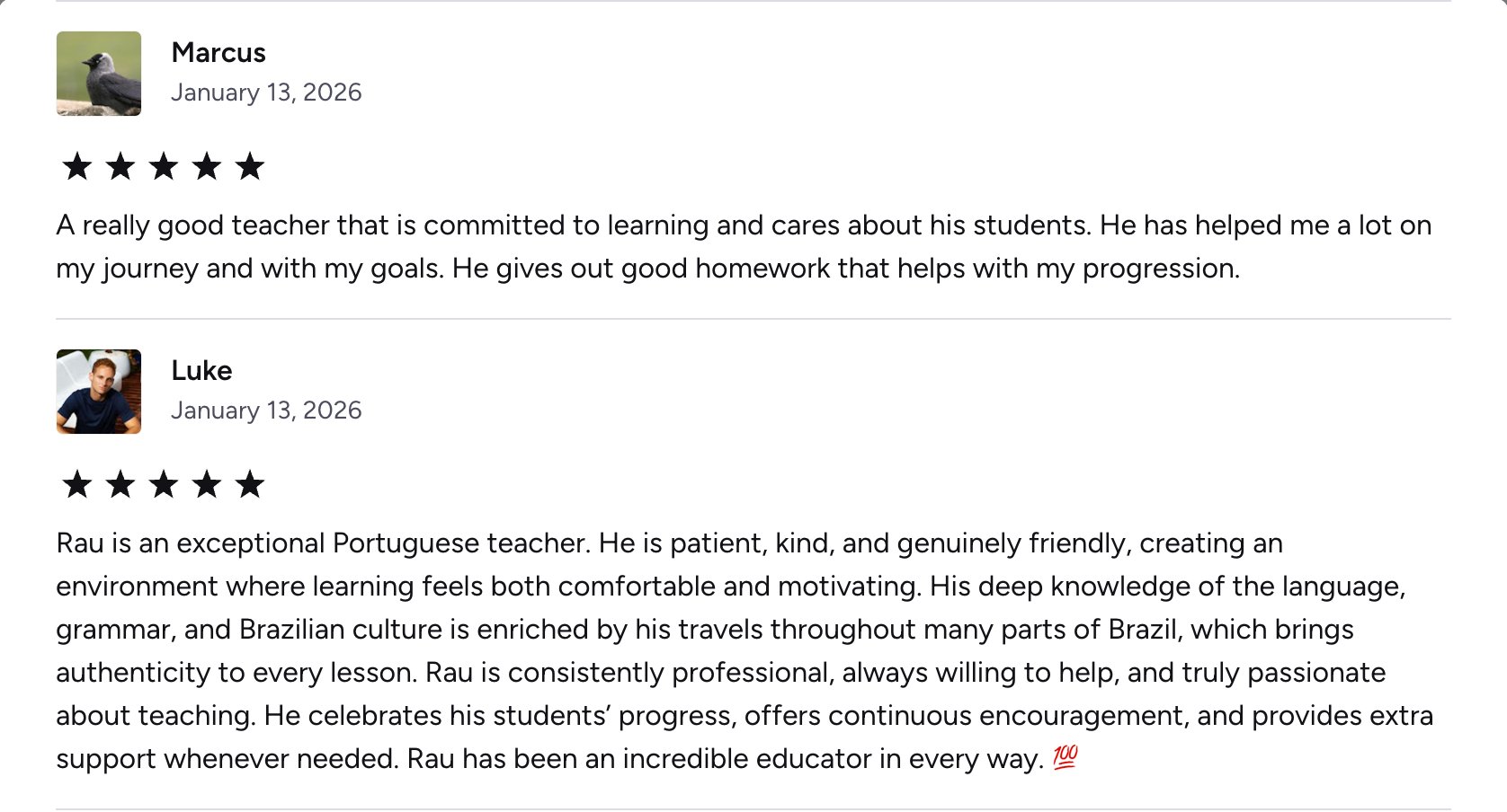 Verified Preply review of Rau