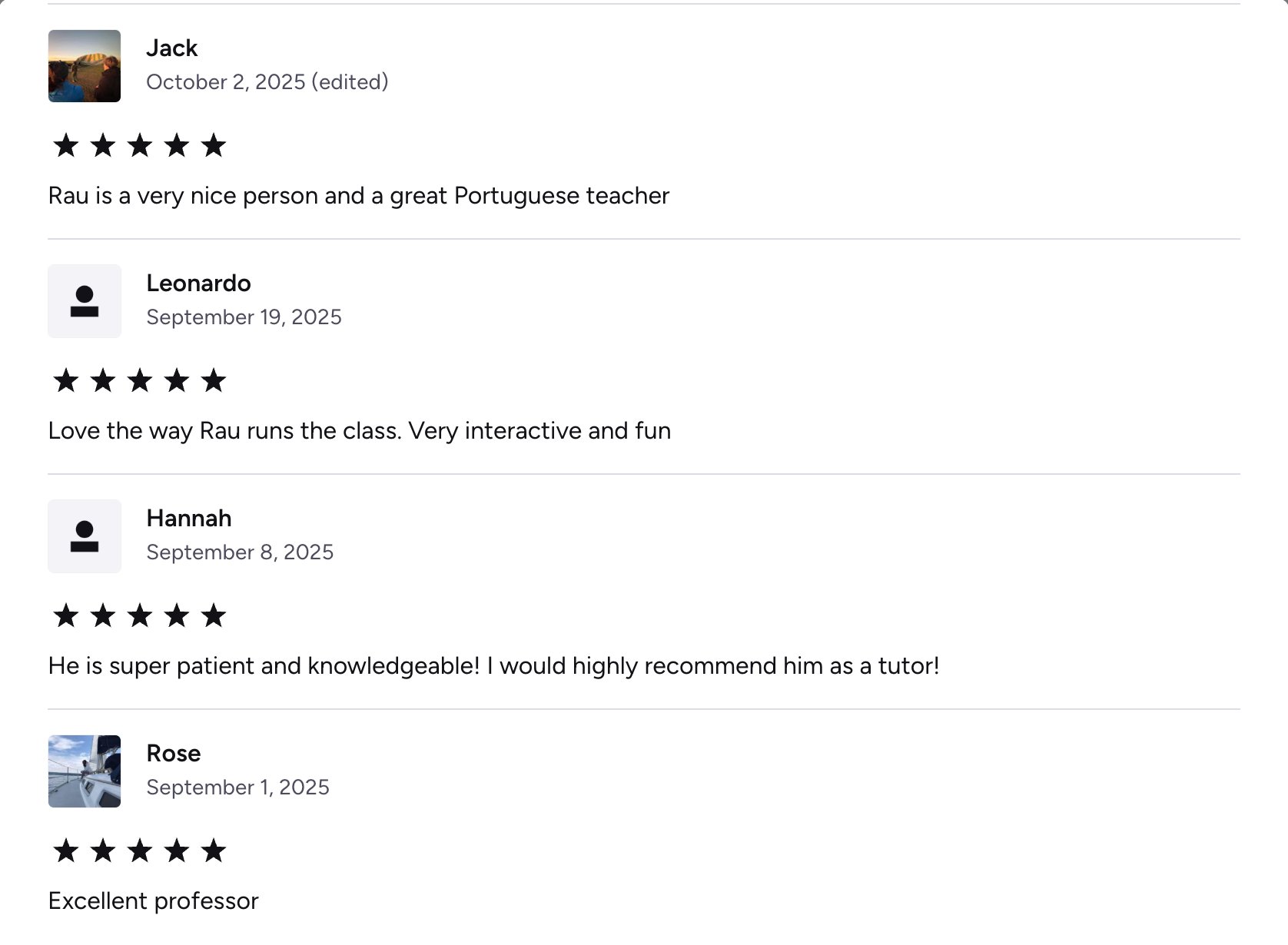 Verified Preply review of Rau