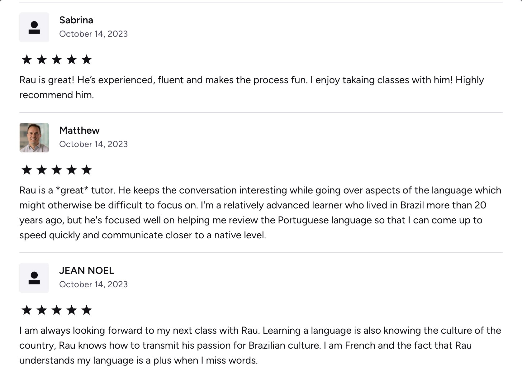 Verified Preply review of Rau