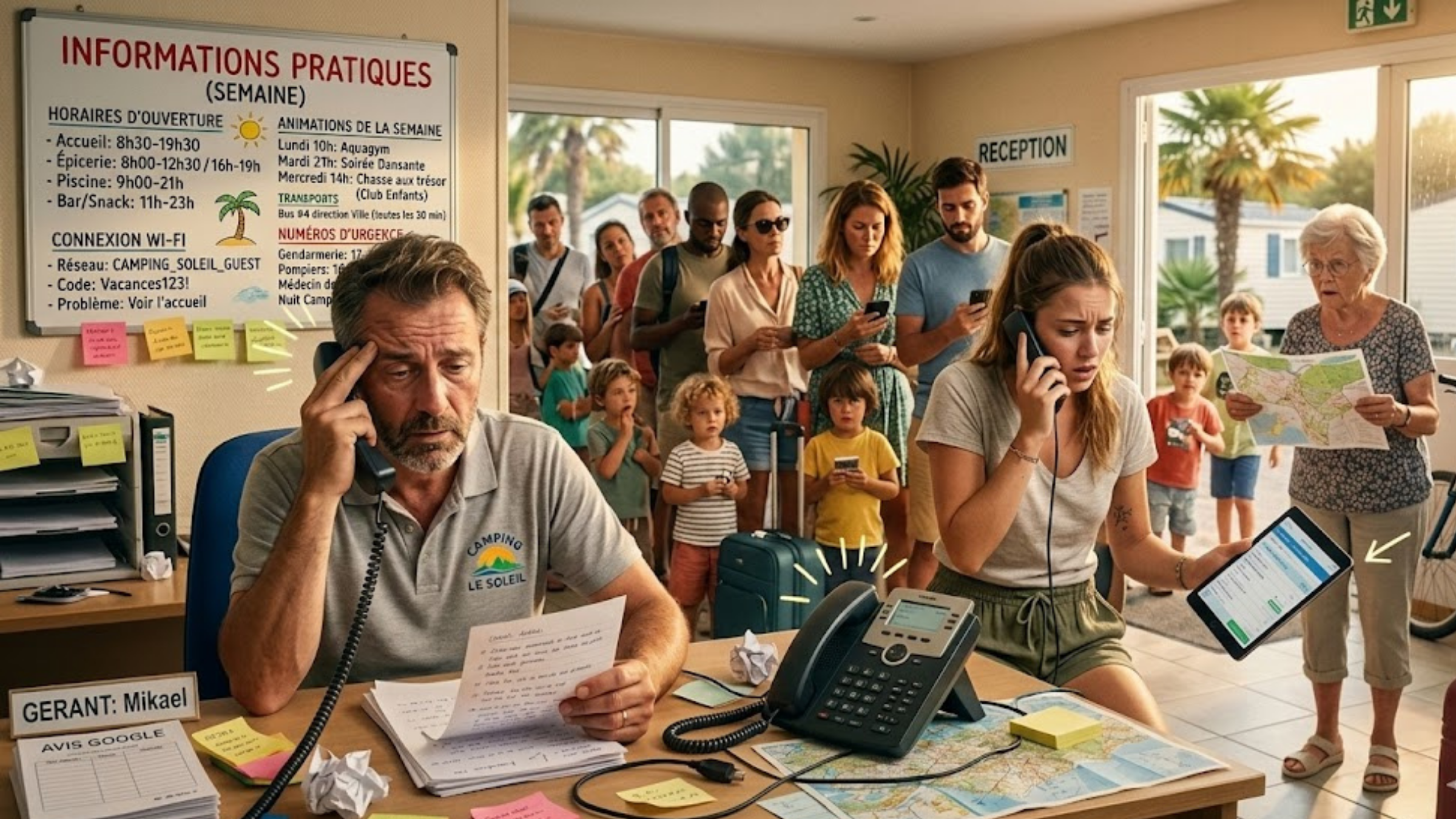 Réception surchargée en haute saison