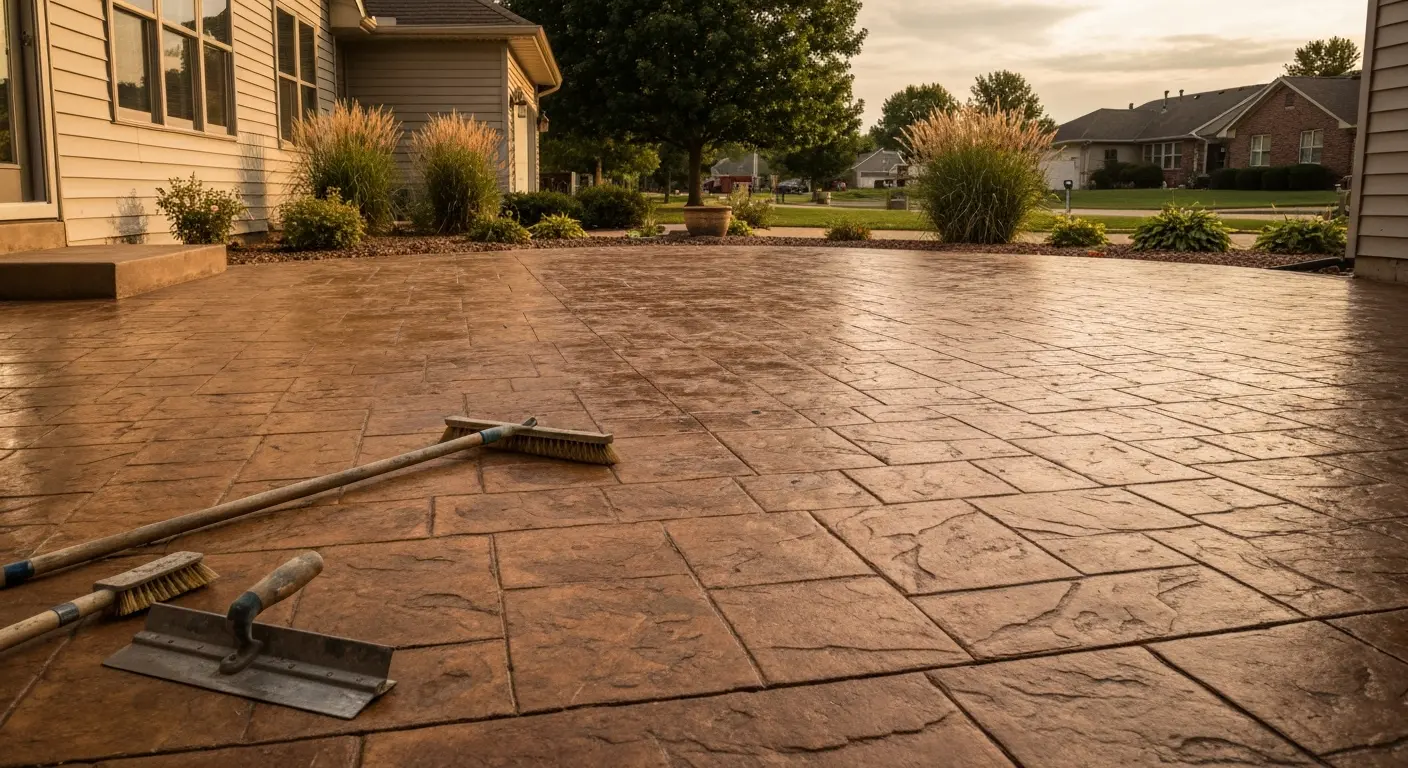 Stamped concrete patio