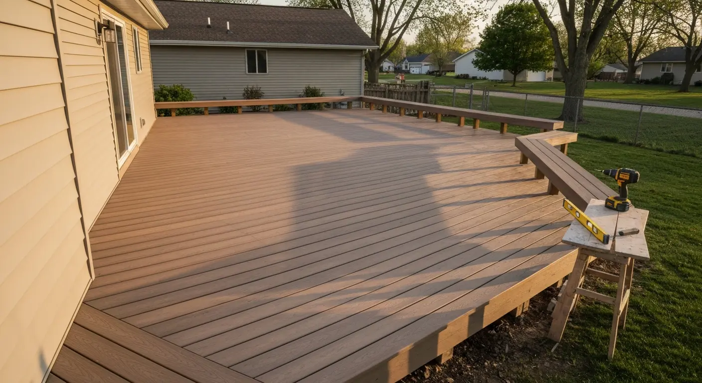 Custom composite deck in Ankeny neighborhood