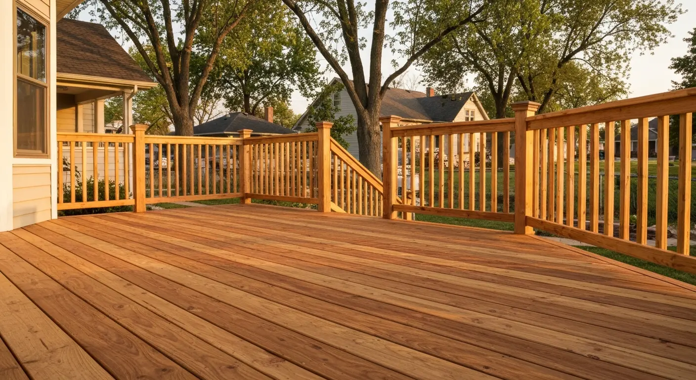 Custom wood deck in West Des Moines