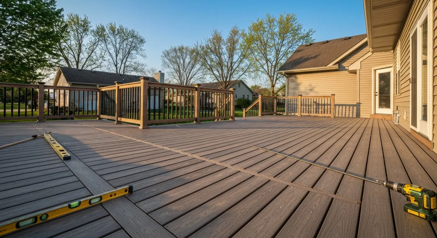 Deck installation in Waukee