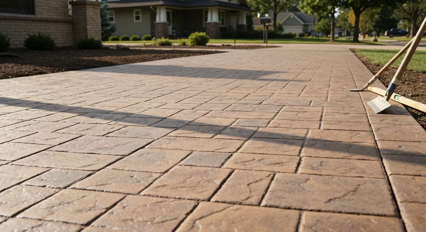 Decorative concrete walkway
