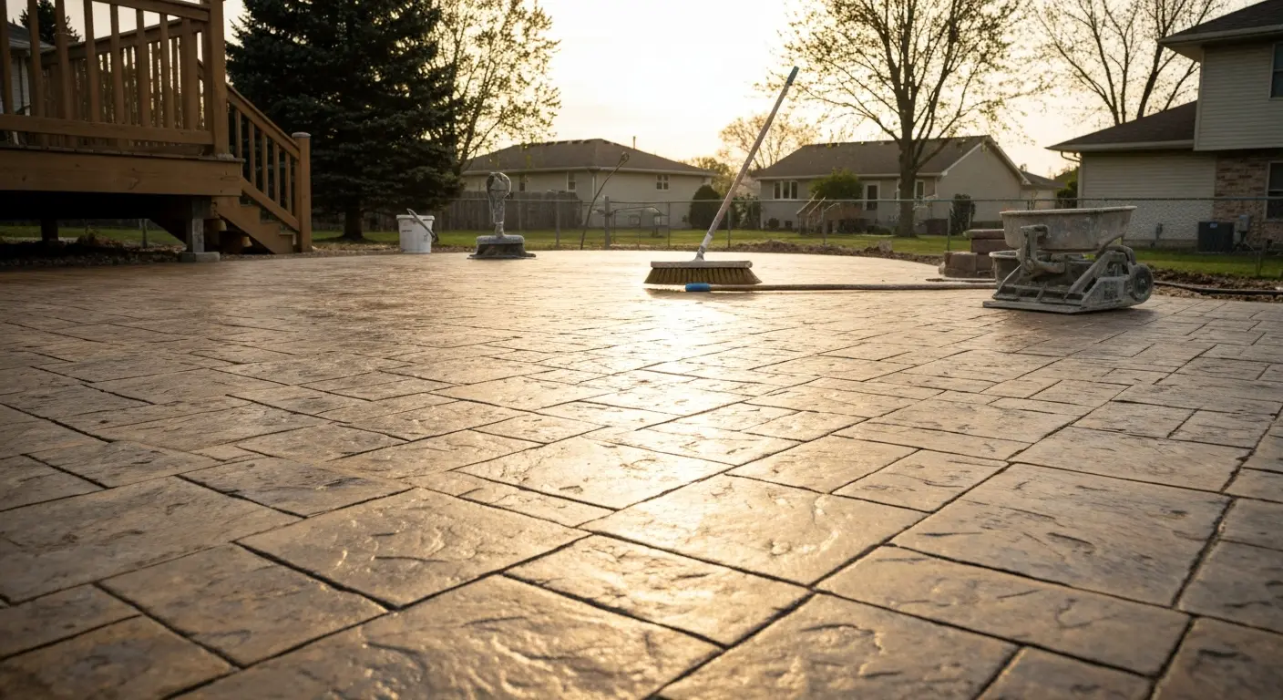 Stamped concrete patio