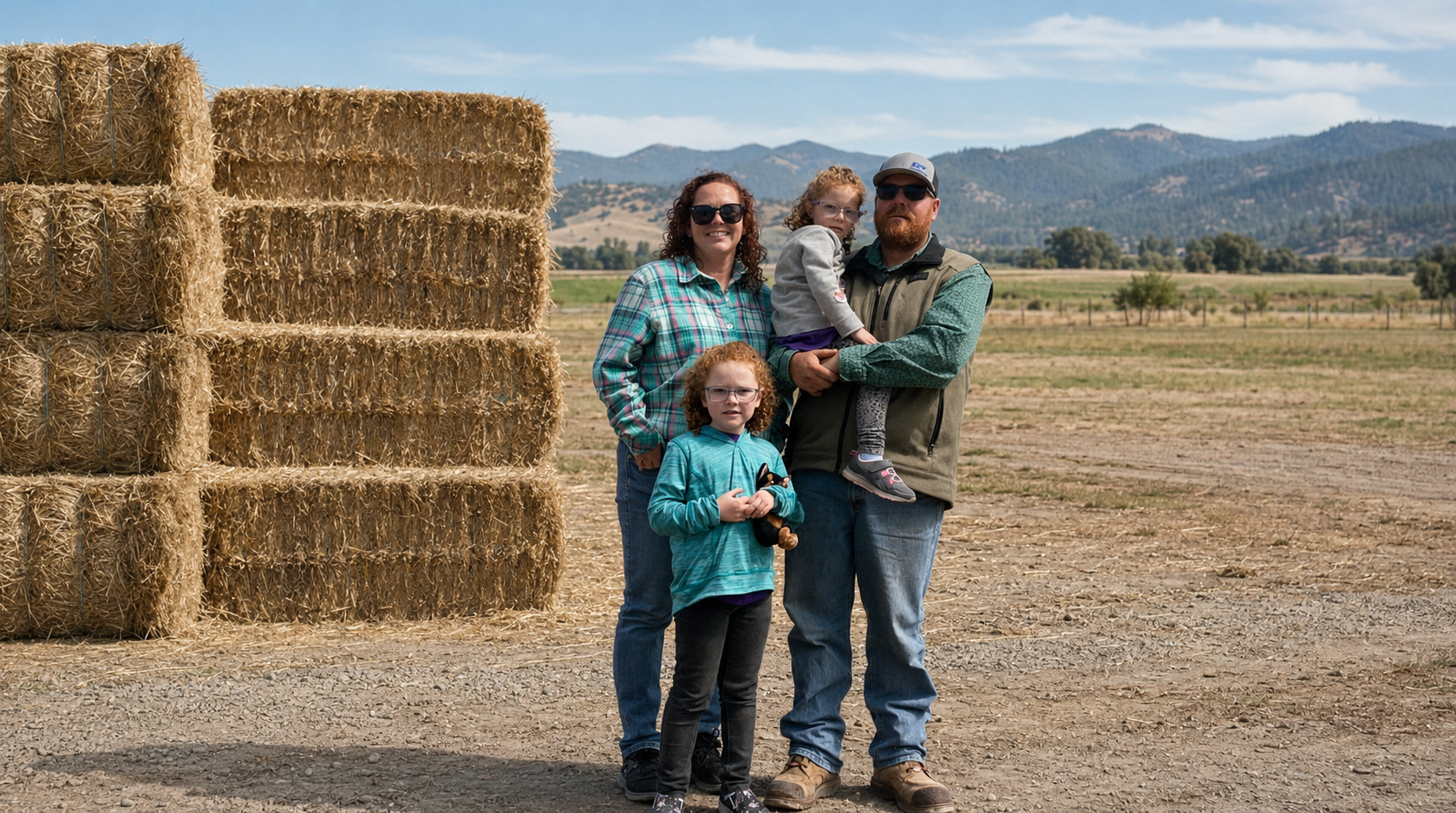 Gregory Farms family operating agricultural equipment in Bieber California