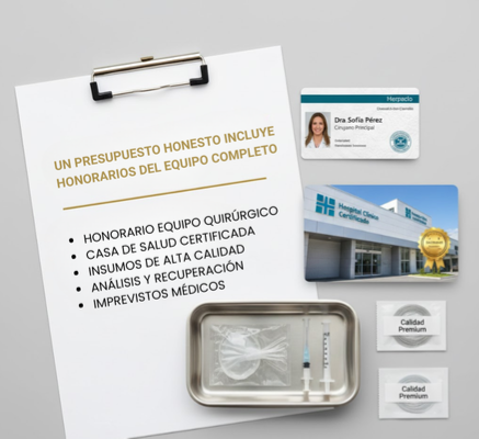 Una hoja donde dice Un presupuesto honesto incluye honorarios del equipo completo