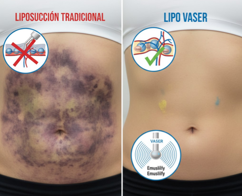 Comparativa de recuperación: hematomas en lipo tradicional vs vaser.