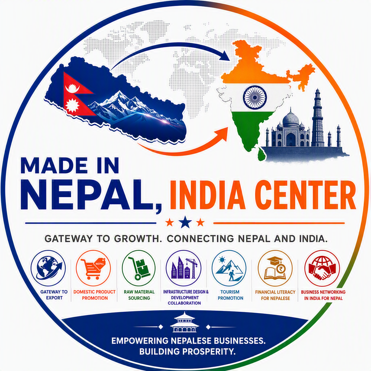 Made in Nepal, India Center logo