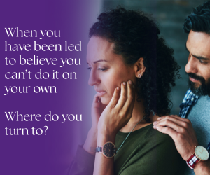 a couple looking sad with the caption When you have been led to believe you can’t do it on your own Where do you turn to? a couple looking sad with the caption When you have been led to believe you can’t do it on your own Where do you turn to?