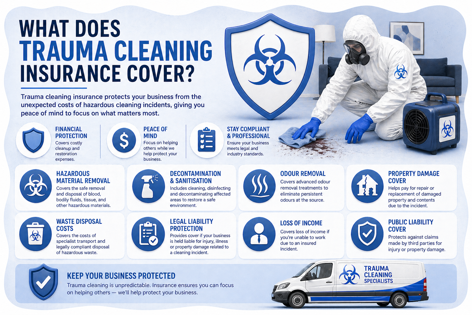 Trauma cleaning business insurance
