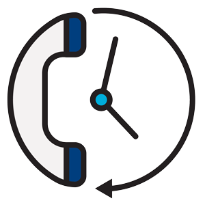 phone and clock icon
