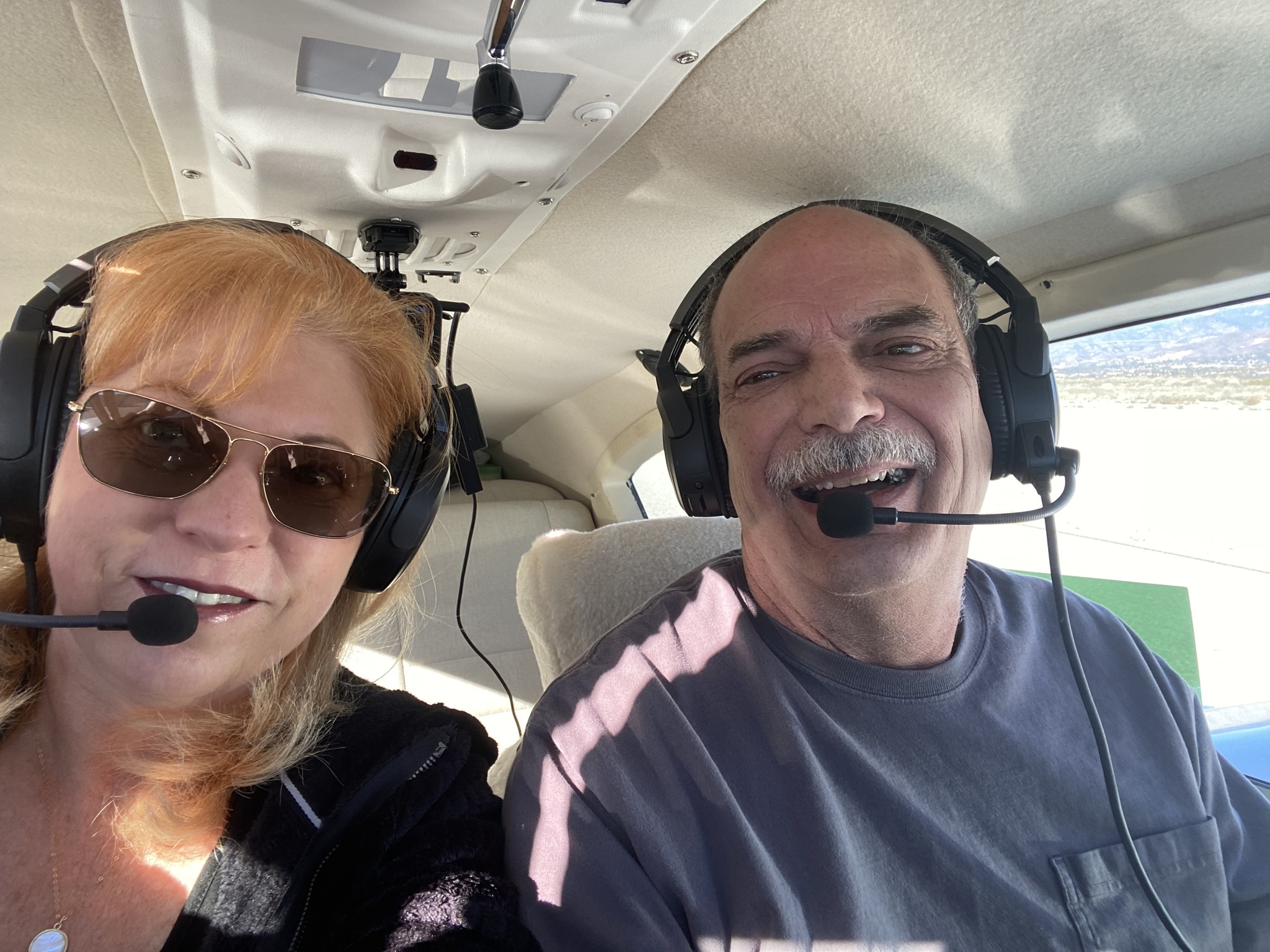 Anthony and Angie in the cockpit