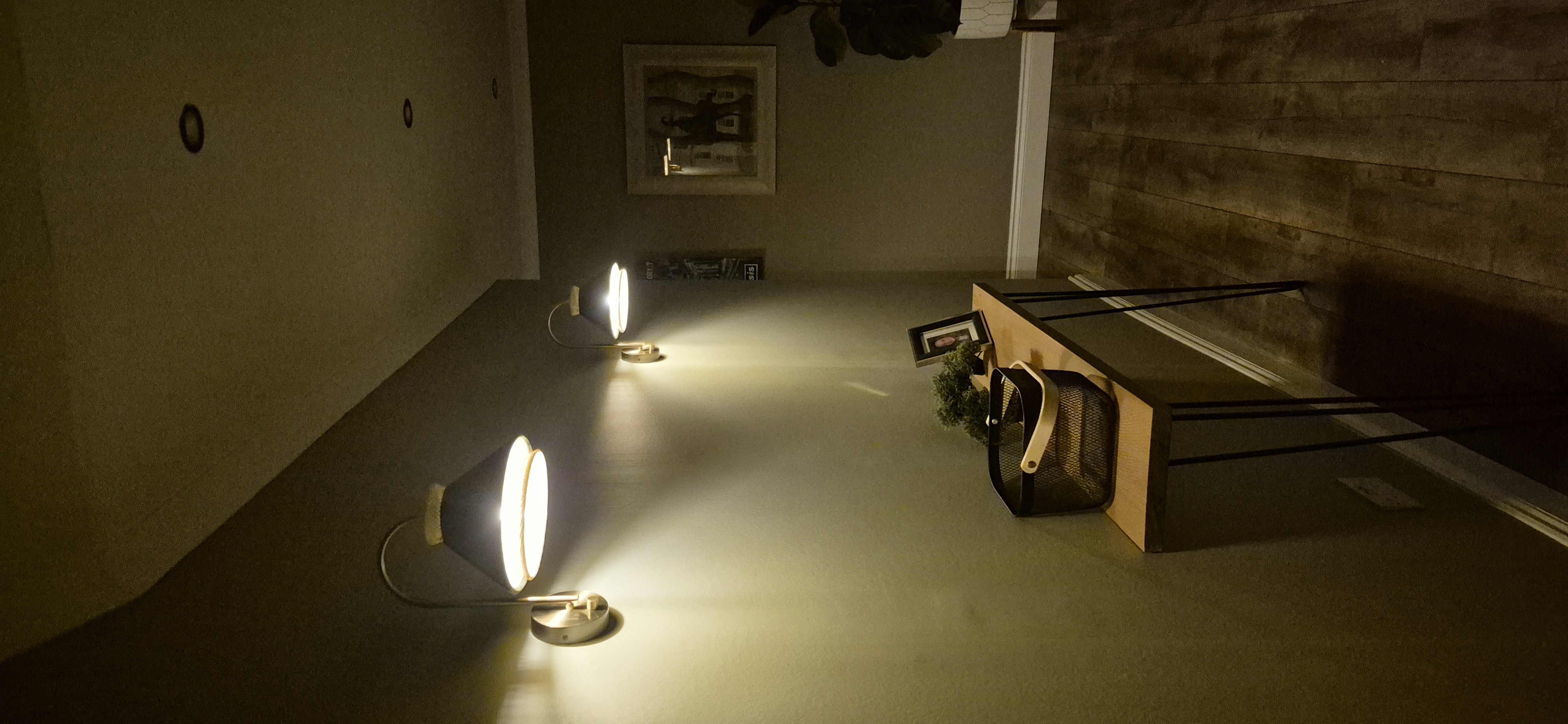 Hallway wall lights and recessed downlights installed by Central Properties Electrical