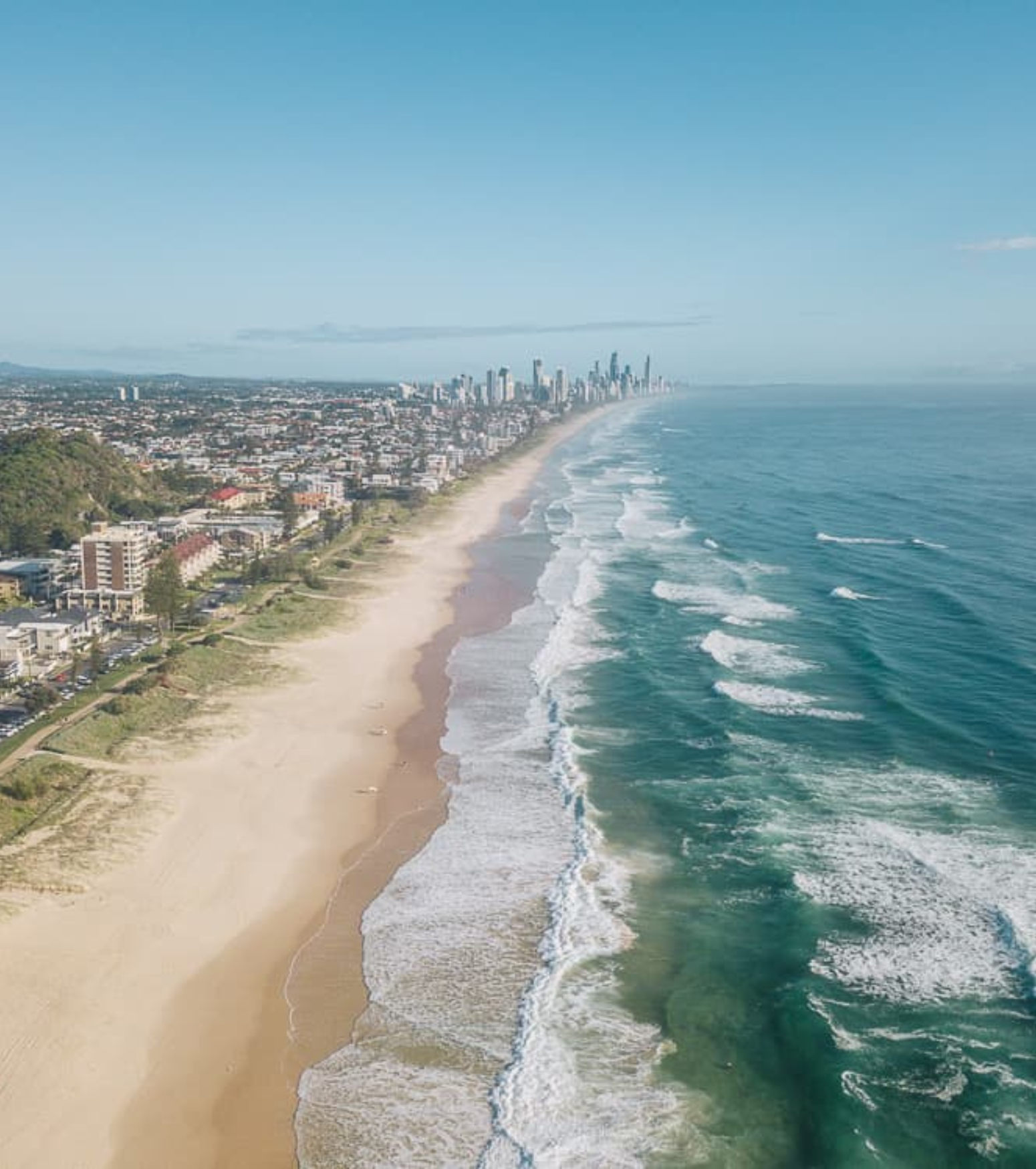 Aerial view of the southern Gold Coast beaches