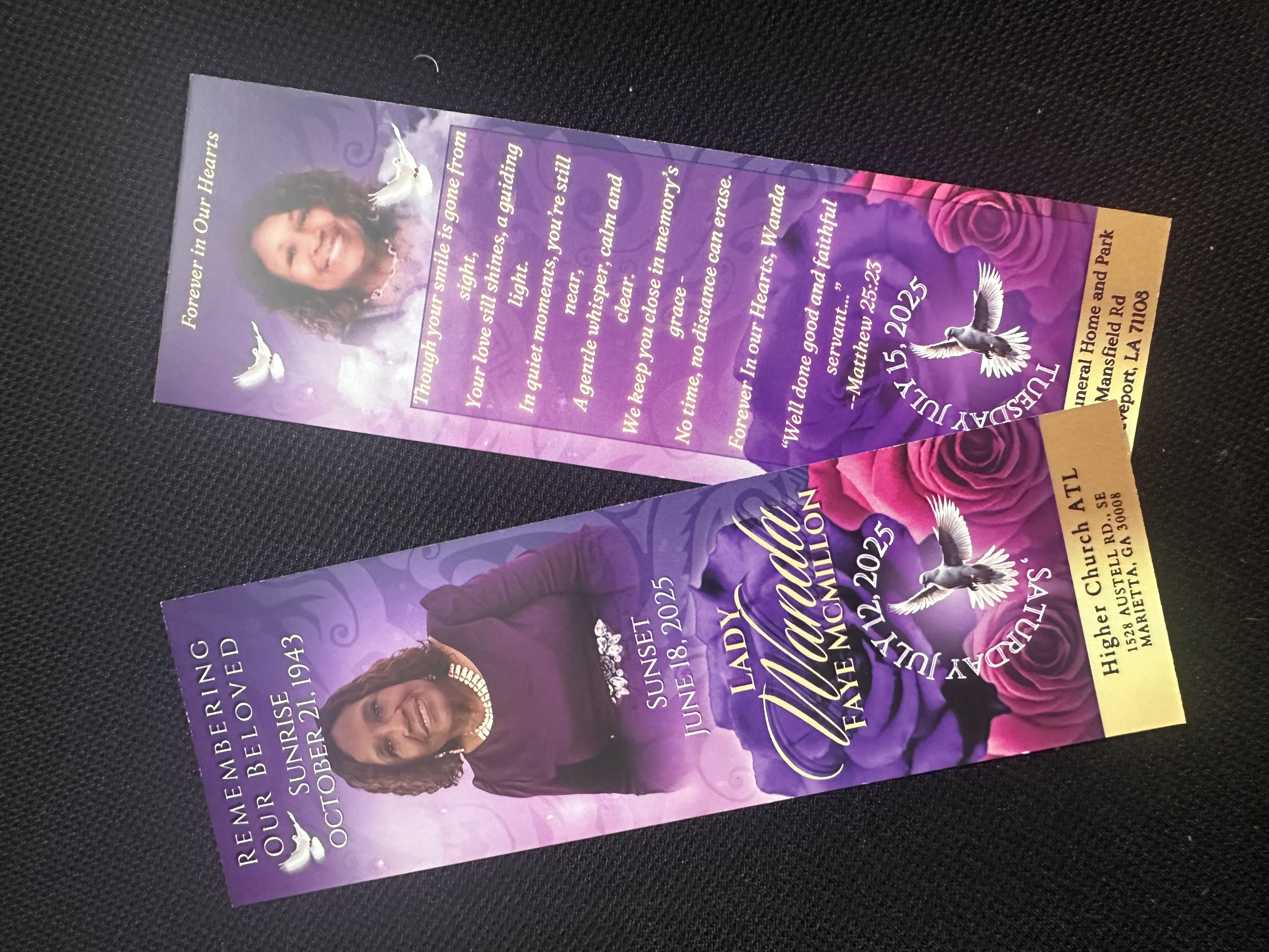 Memorial Bookmarks