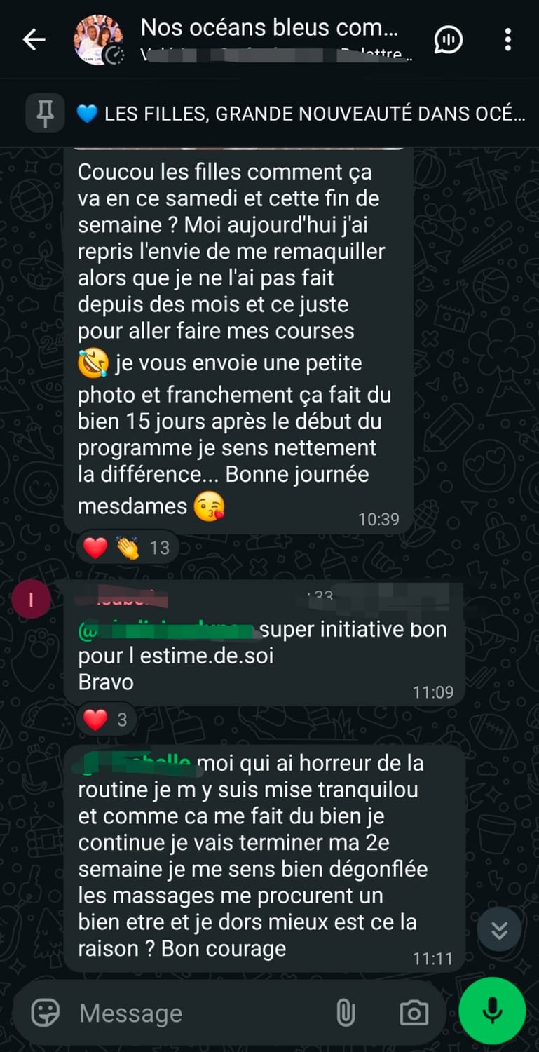 Retour d’une participante