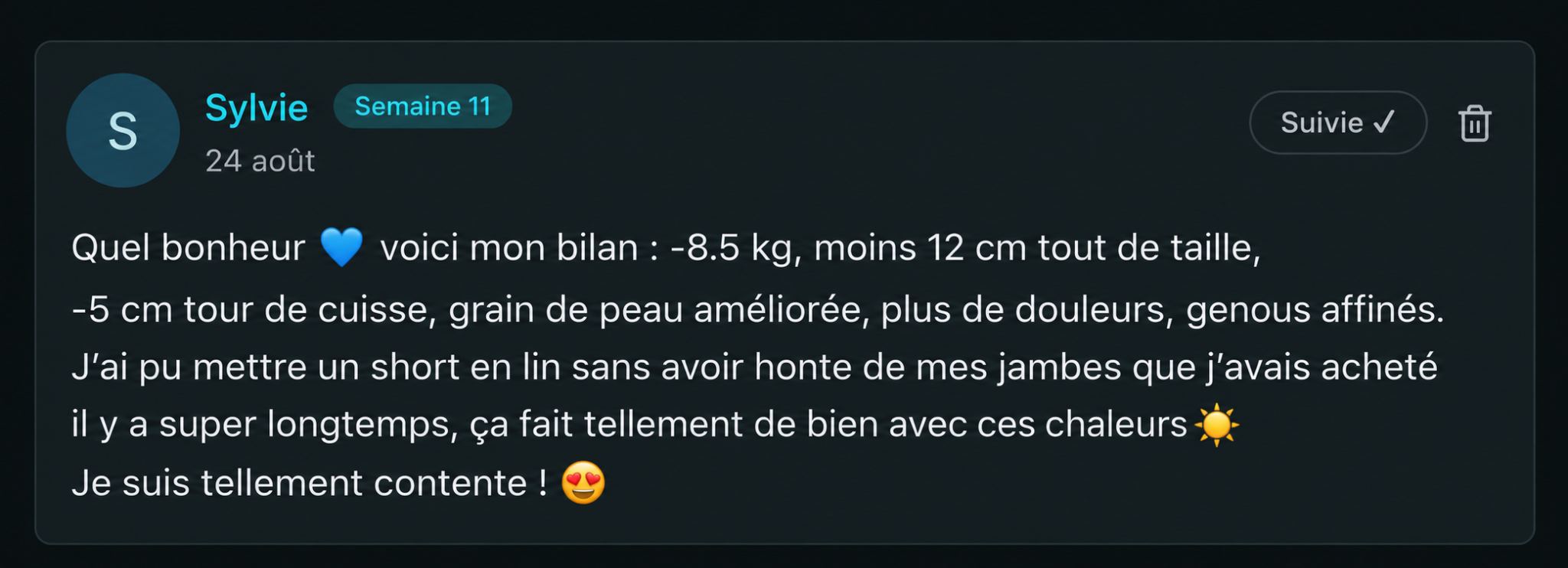 Avis écrit de Sylvie
