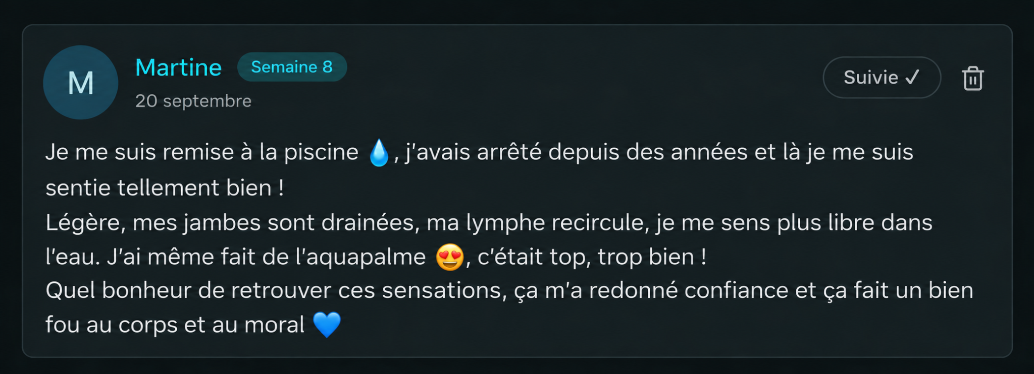Avis écrit de Martine