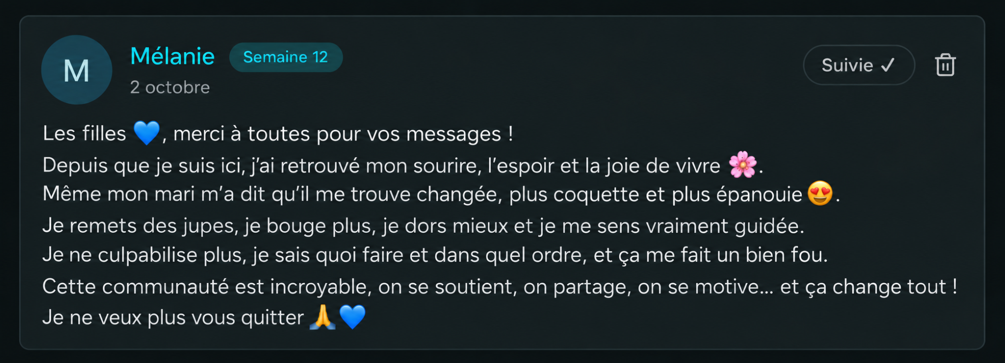 Avis de Mélanie