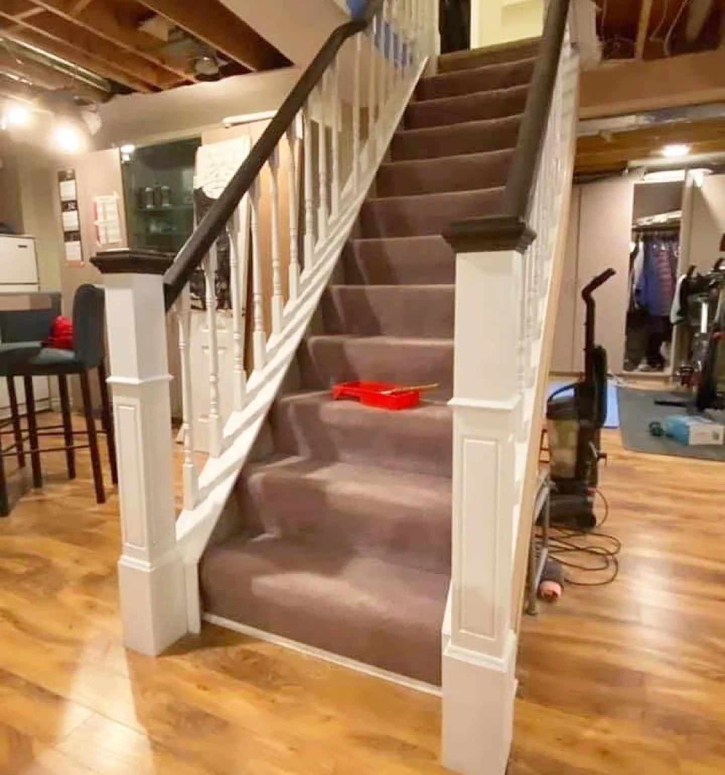 Renovated staircase and lower level