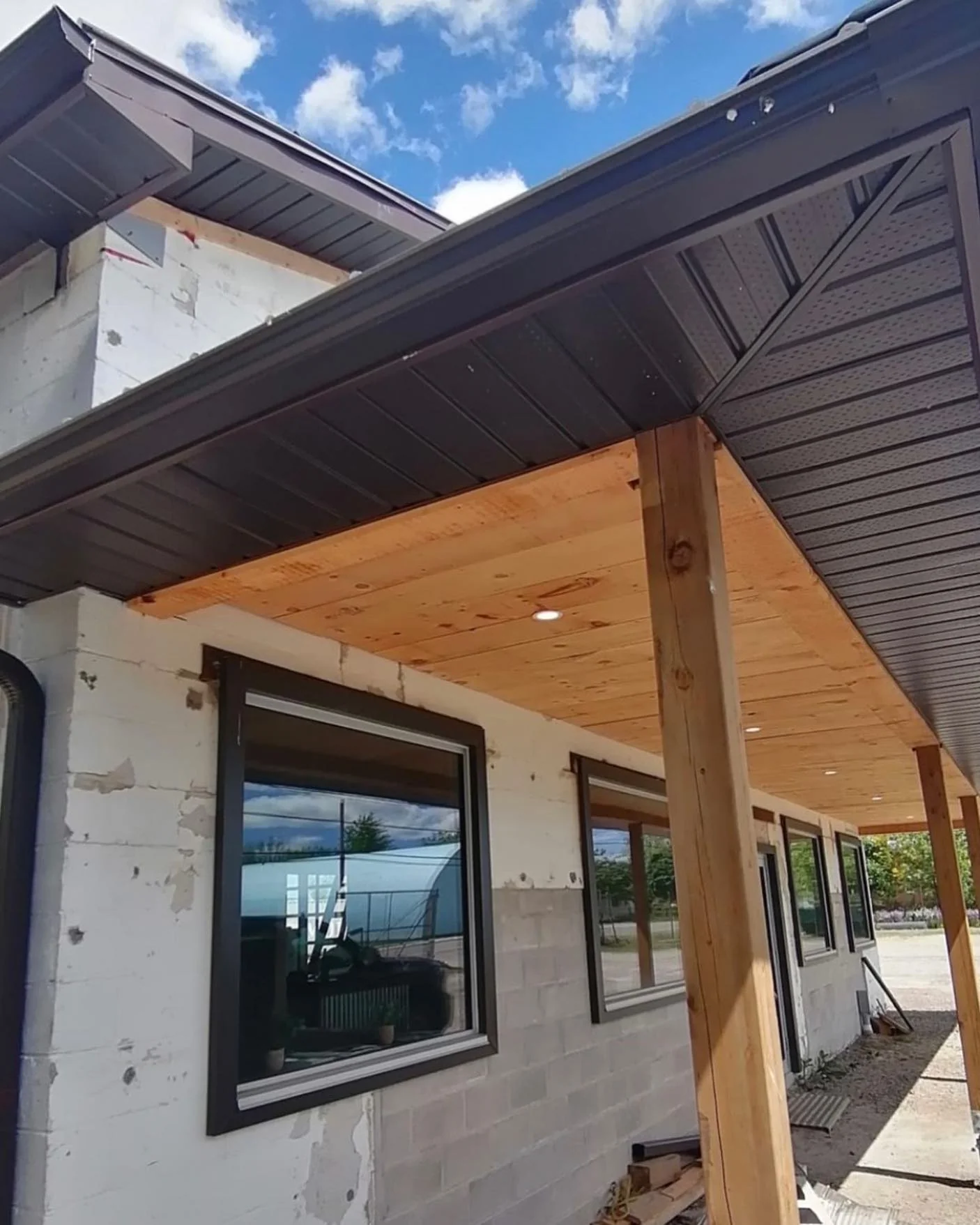 Covered porch addition