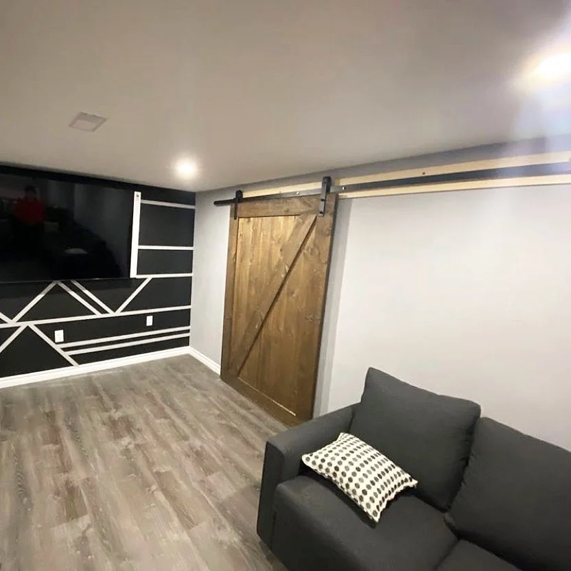 Finished basement living area