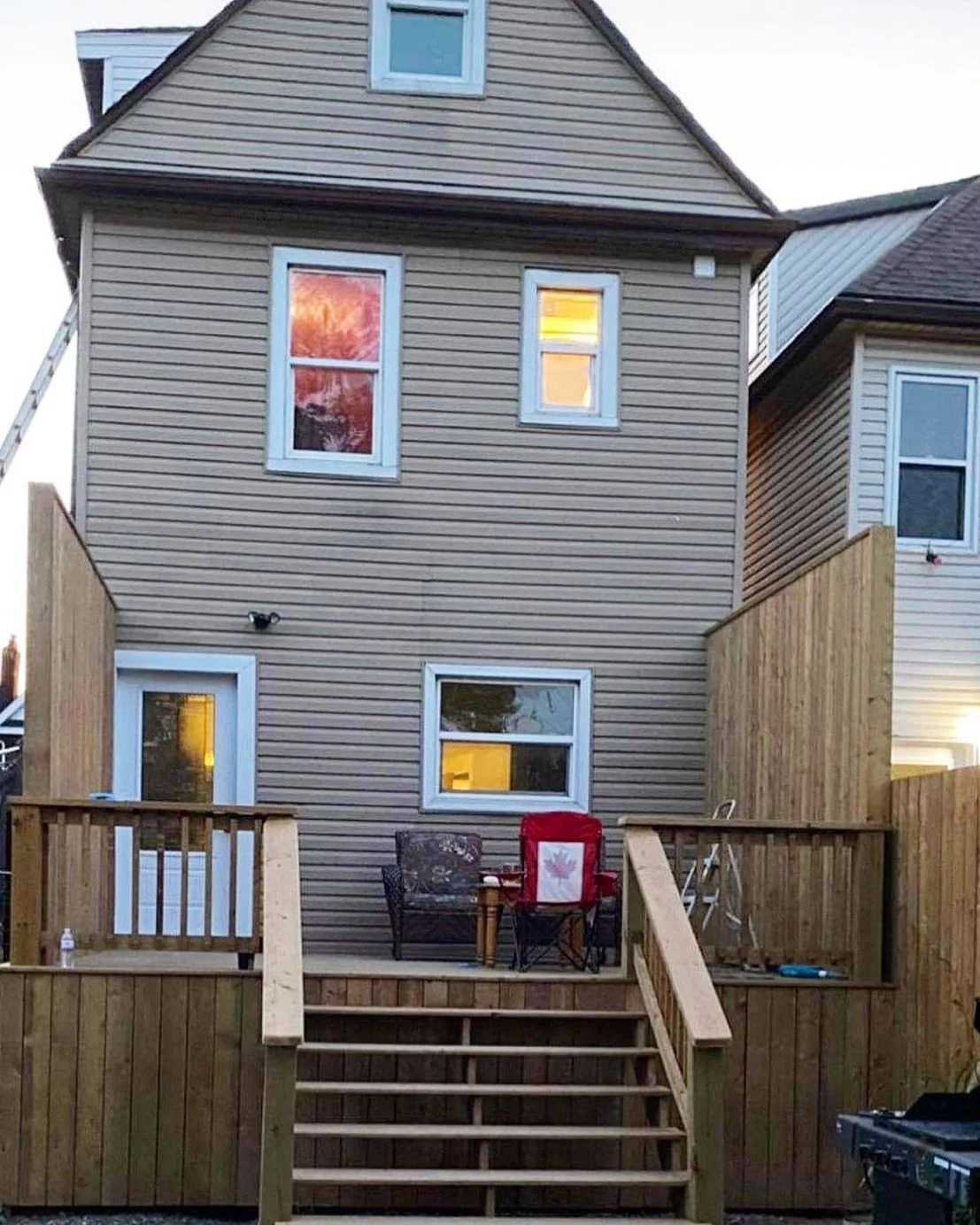 Backyard deck and home exterior