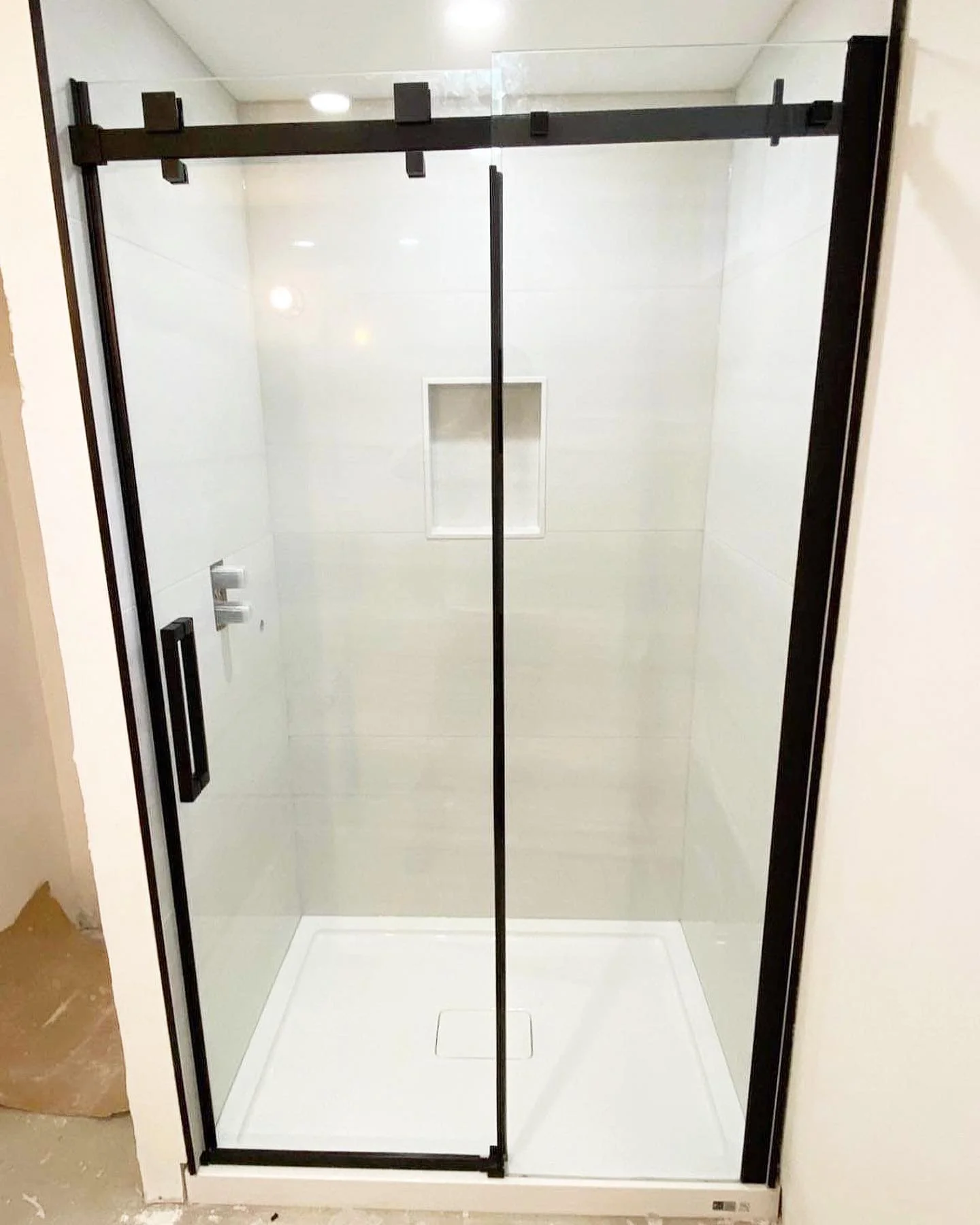 Frameless glass walk-in shower