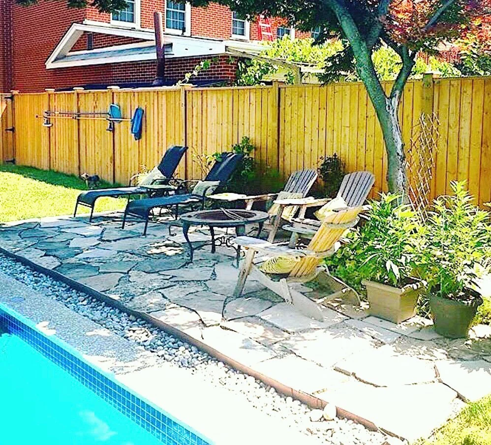 Backyard patio and seating