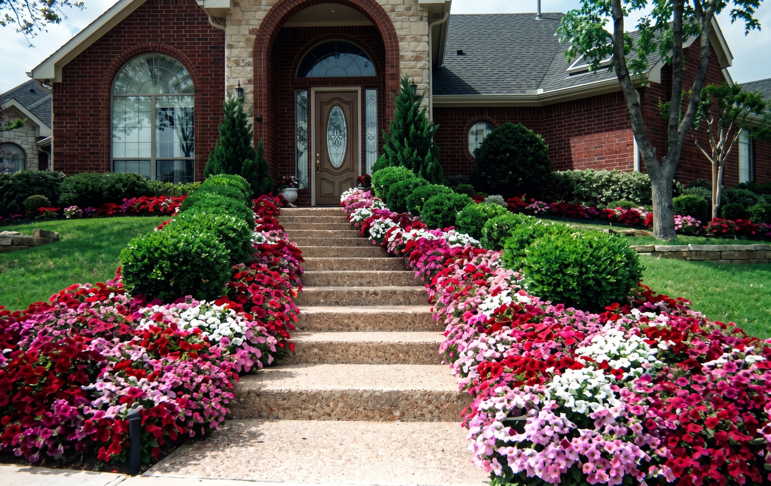 Landscaped walkway at a home in Oakmont