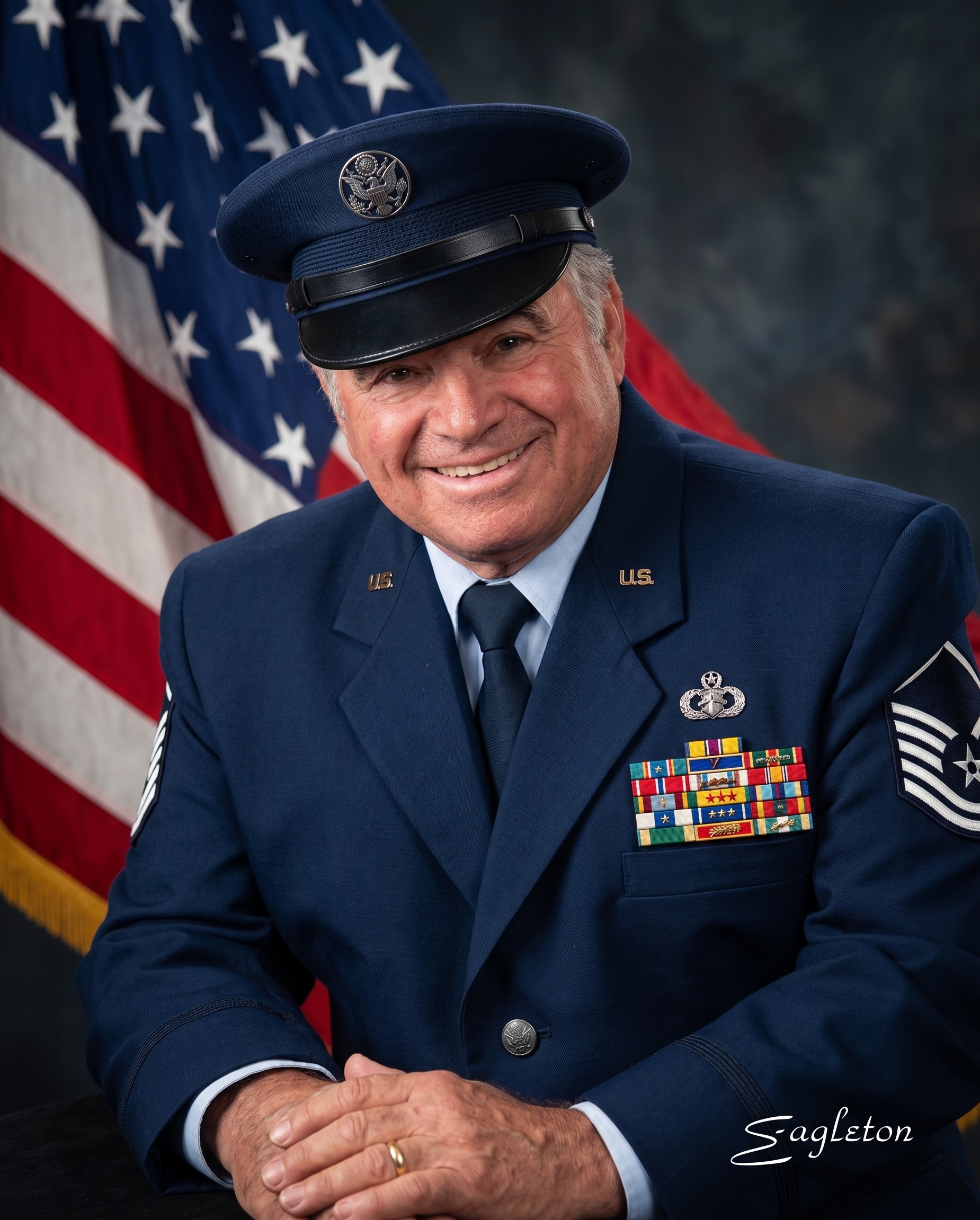 In his uniform, still fits, 2003