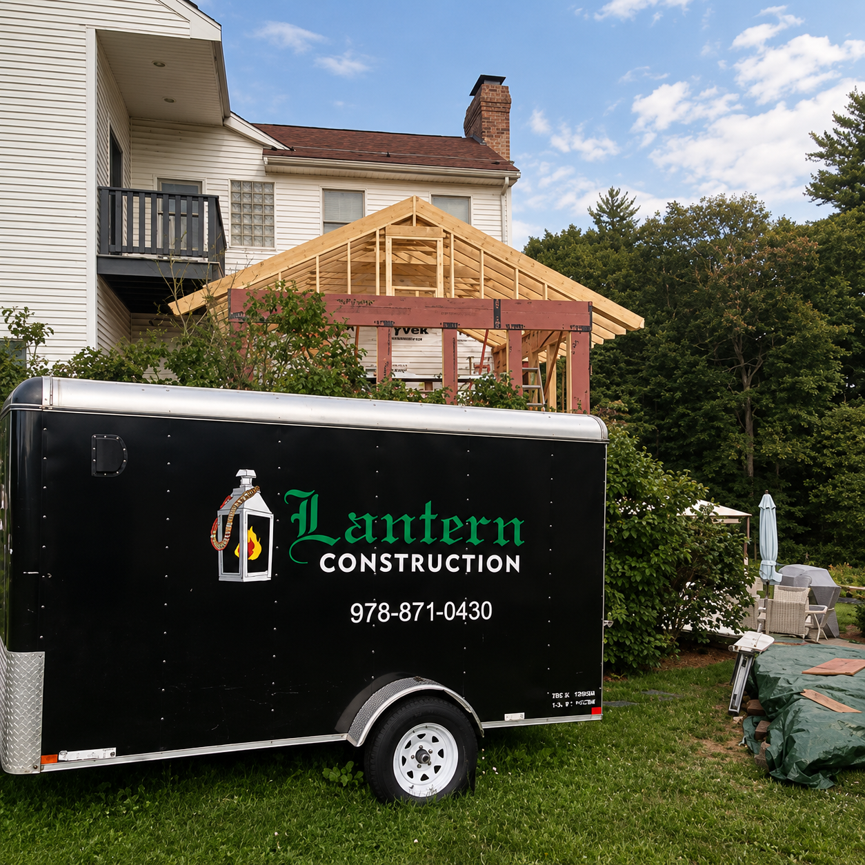 Framing a new home addition