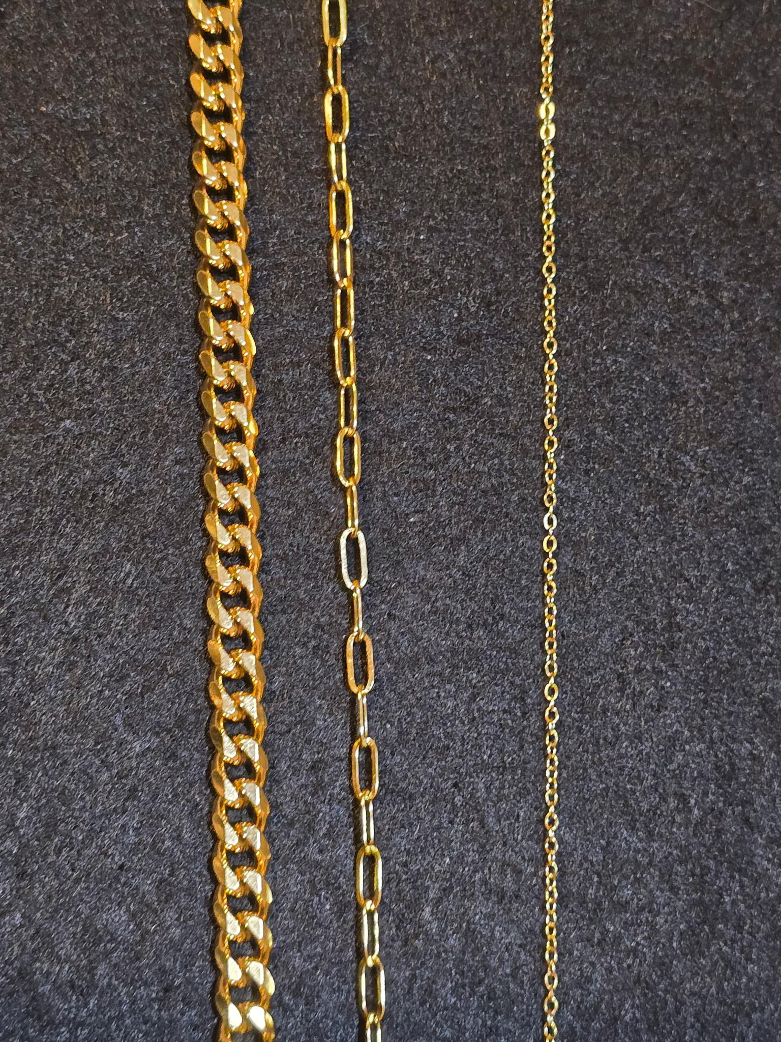 Gold filled permanent jewelry chains close up Payson AZ